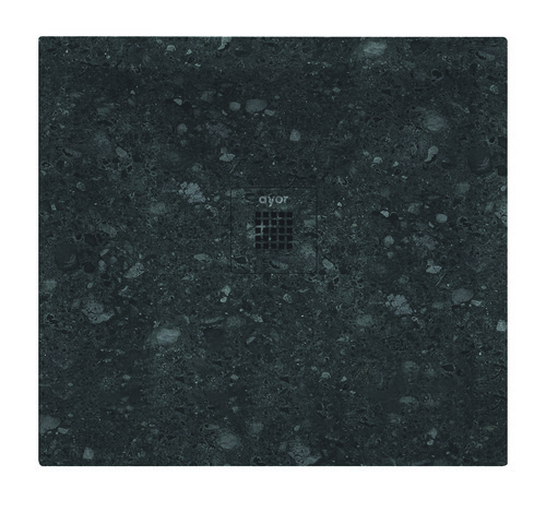 Receveur de douche résine de synthèse Nola Terrazzo Noir 80x80